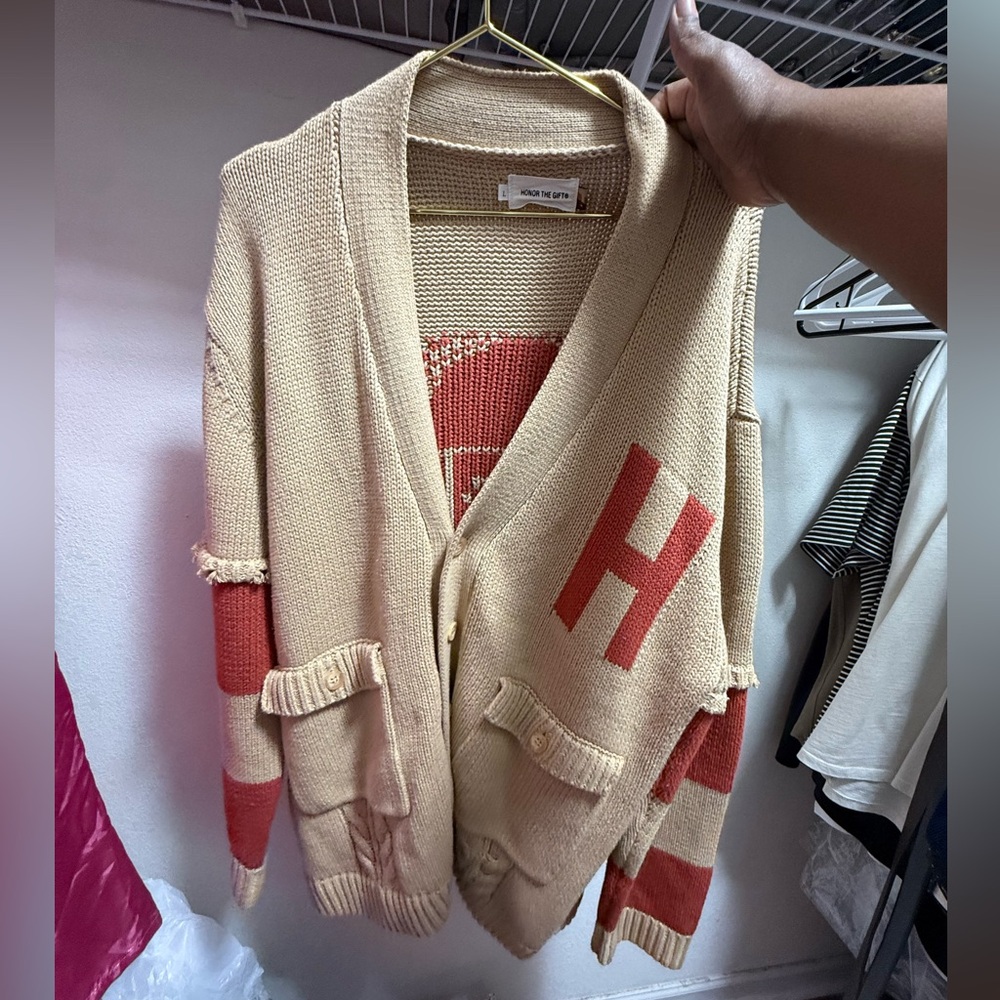 Honor the gift - Beige and orange Women's Cardigan
